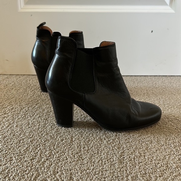 Jack Wills Barcombe leather Chelsea boot stacked heel chunky ankle bootie boots - Picture 7 of 13